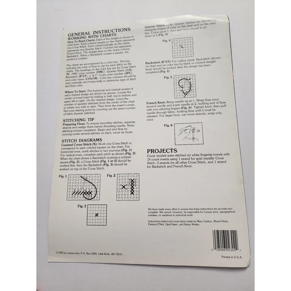 Vintage Tea Time Towels Leisure Arts Leaflet 2302 Cross Stitch Pattern‎